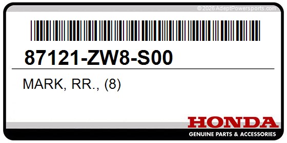 Honda 87121-ZW8-S00 Mark, Rr., (8)