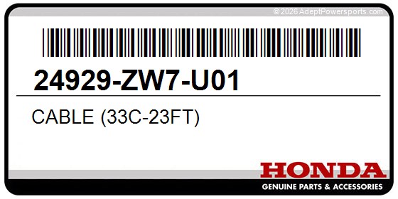 Honda 24929-ZW7-U01 Cable (33C-23Ft)