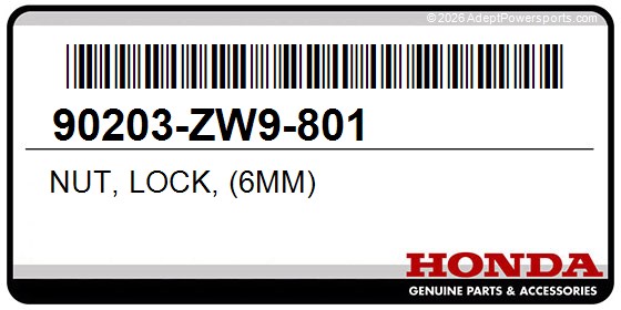 Honda 90203-ZW9-801 Nut, Lock, (6Mm)