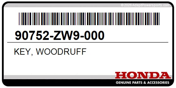 Honda 90752-ZW9-000 Key, Woodruff