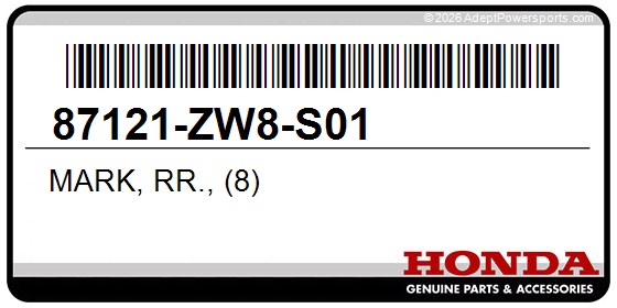Honda 87121-ZW8-S01 Mark, Rr., (8)