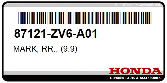 Honda 87121-ZV6-A01 Mark, Rr., (9.9)