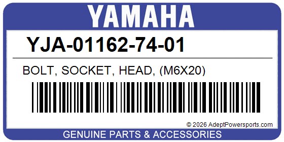 Yamaha YJA-01162-74-01 Bolt, Socket, Head, (M6x20)