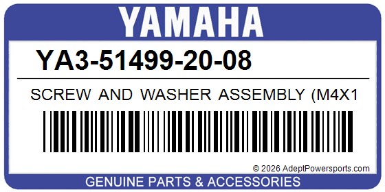 Yamaha YA3-51499-20-08 Screw And Washer Assembly (M4x10m