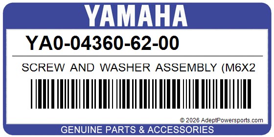 Yamaha YA0-04360-62-00 Screw And Washer Assembly (M6x20mm
