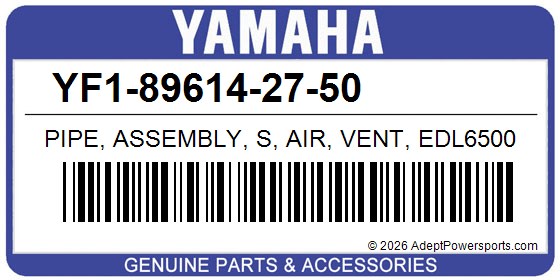 Yamaha YF1-89614-27-50 Pipe, Assembly, S, Air, Vent, Edl6500