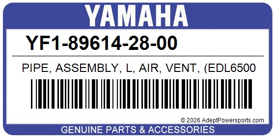 Yamaha YF1-89614-28-00 Pipe, Assembly, L, Air, Vent, (Edl6500