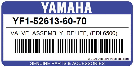 Yamaha YF1-52613-60-70 Valve, Assembly, Relief, (Edl6500)