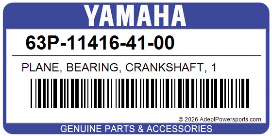 Yamaha 63P-11416-41-00 Plane, Bearing, Crankshaft, 1