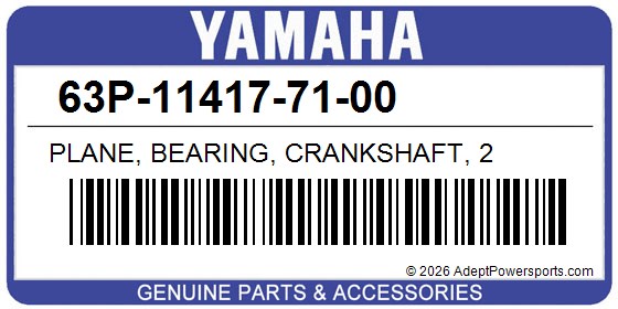 Yamaha 63P-11417-71-00 Plane, Bearing, Crankshaft, 2