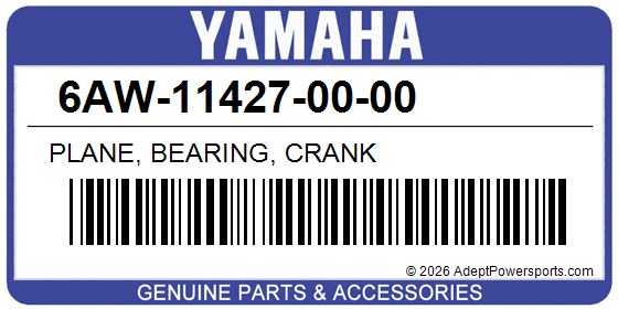 Yamaha 6AW-11427-00-00 Plane, Bearing, Crank
