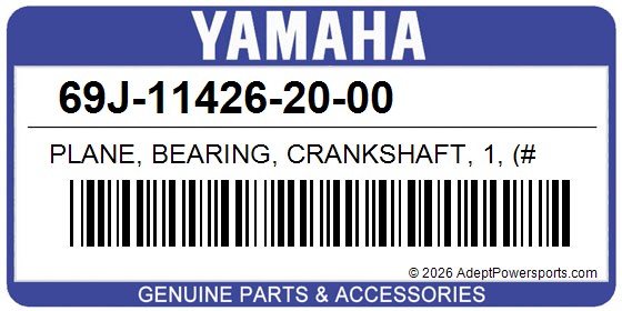 Yamaha 69J-11426-20-00 Plane, Bearing, Crankshaft, 1, (#