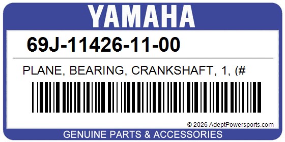 Yamaha 69J-11426-11-00 Plane, Bearing, Crankshaft, 1, (#
