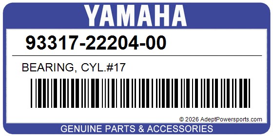 Yamaha 93317-22204-00 Bearing, Cyl.#17