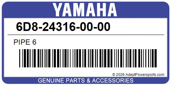 Yamaha 6D8-24316-00-00 Pipe 6