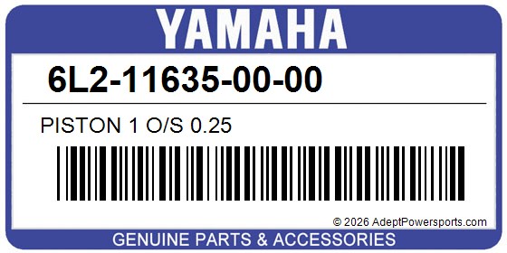 Yamaha 6L2-11635-00-00 Piston 1 O/S 0.25