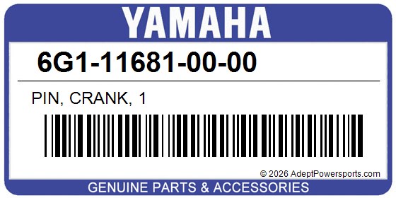 Yamaha 6G1-11681-00-00 Pin, Crank, 1