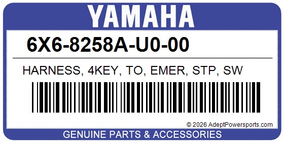 Yamaha 6X6-8258A-U0-00 Harness, 4Key, To, Emer, Stp, Sw