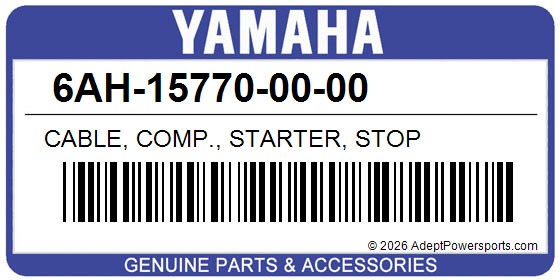 Yamaha 6AH-15770-00-00 Cable, Comp., Starter, Stop