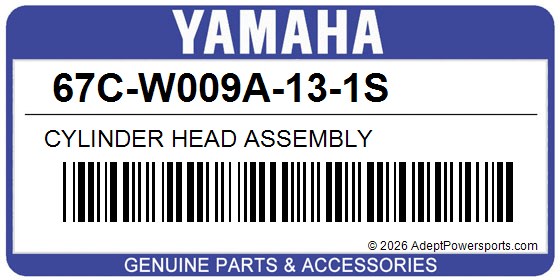 Yamaha 67C-W009A-13-1S Cylinder Head Assembly
