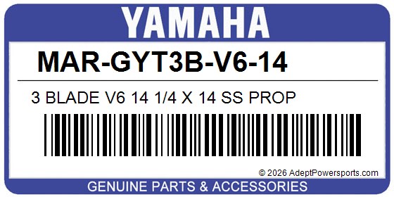 Yamaha MAR-GYT3B-V6-14 3 Blade V6 14 1/4 X 14 Ss Prop