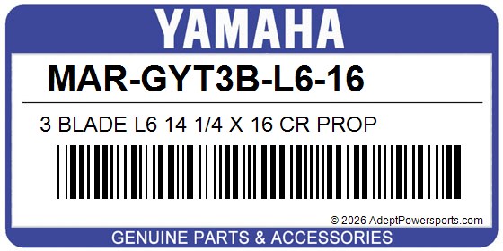 Yamaha MAR-GYT3B-L6-16 3 Blade L6 14 1/4 X 16 Cr Prop
