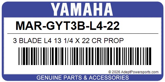 Yamaha MAR-GYT3B-L4-22 3 Blade L4 13 1/4 X 22 Cr Prop
