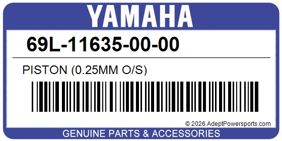 Yamaha 69L-11635-00-00 Piston (0.25Mm O/S)
