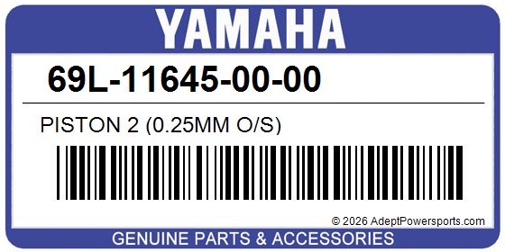 Yamaha 69L-11645-00-00 Piston 2 (0.25Mm O/S)