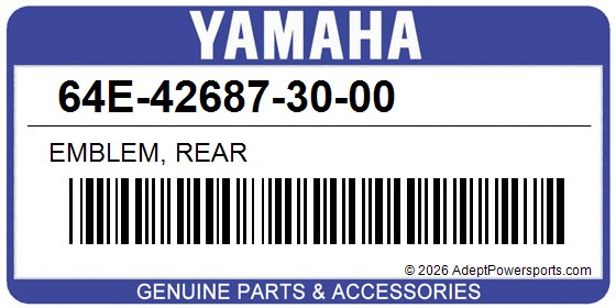 Yamaha 64E-42687-30-00 Emblem, Rear