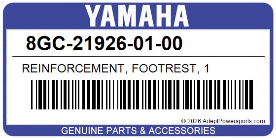 Yamaha 8GC-21926-01-00 Reinforcement, Footrest, 1