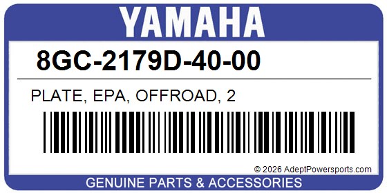 Yamaha 8GC-2179D-40-00 Plate, Epa, Offroad, 2