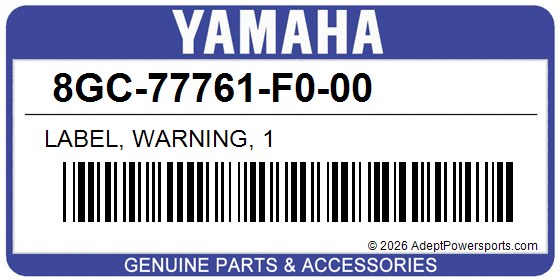 Yamaha 8GC-77761-F0-00 Label, Warning, 1