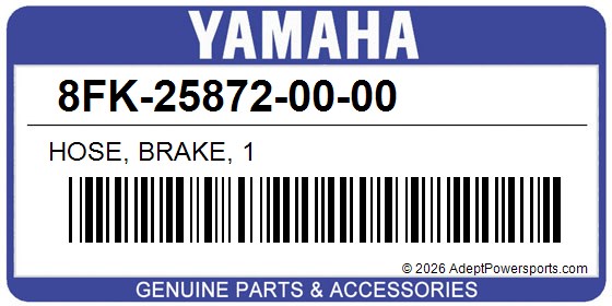 Yamaha 8FK-25872-00-00 Hose, Brake, 1