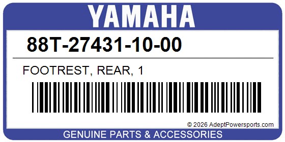Yamaha 88T-27431-10-00 Footrest, Rear, 1