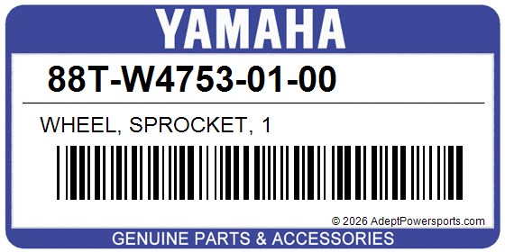 Yamaha 88T-W4753-01-00 Wheel, Sprocket, 1