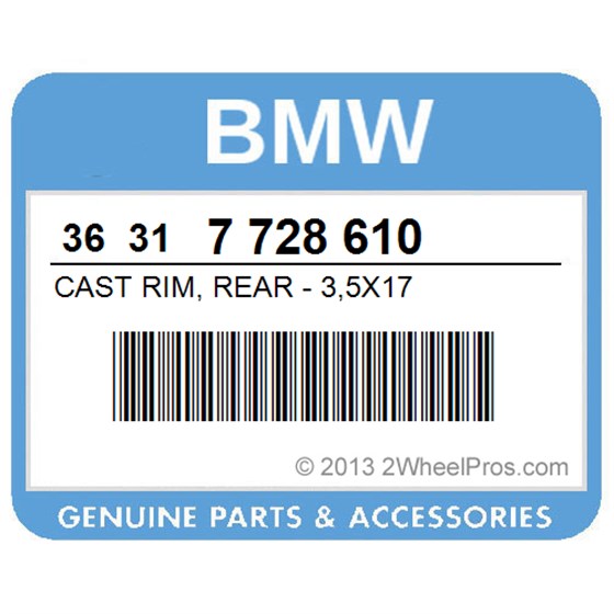 BMW 36317728610 Cast Rim, Rear - 3,5X17