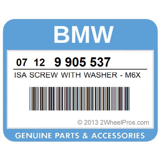 BMW 07129905537 Isa Screw With Washer - M6x30- Znniv Si
