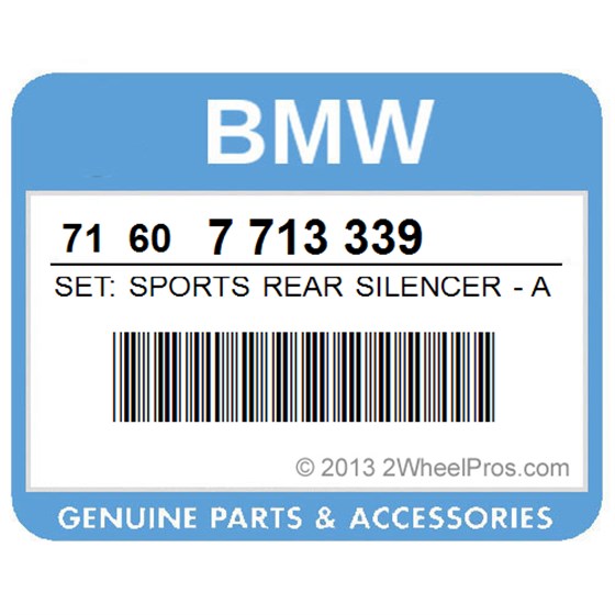 BMW 71607713339 Set: Sports Rear Silencer - Akrapovic