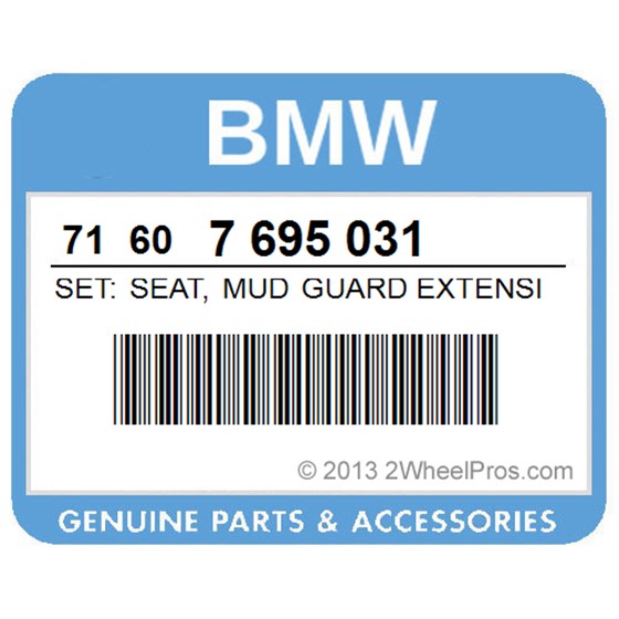 BMW 71607695031 Set: Seat, Mud Guard Extension, Rear