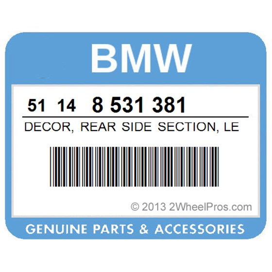 BMW 51148531381 Decor, Rear Side Section, Left