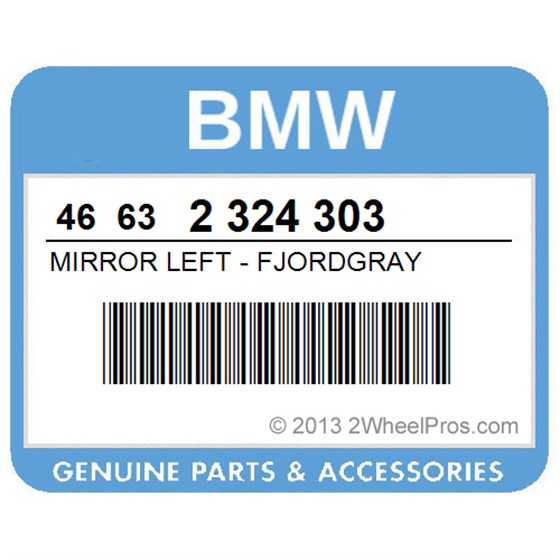 BMW 46632324303 Mirror Left - Fjordgray