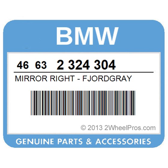 BMW 46632324304 Mirror Right - Fjordgray
