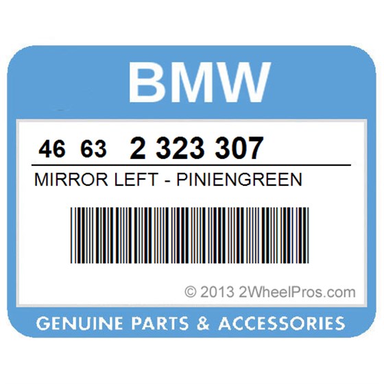 BMW 46632323307 Mirror Left - Piniengreen