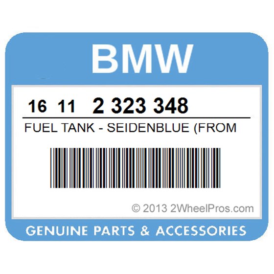 BMW 16112323348 Fuel Tank - Seidenblue (From 01/93)