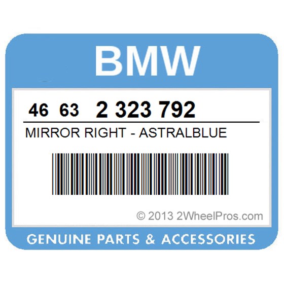 BMW 46632323792 Mirror Right - Astralblue