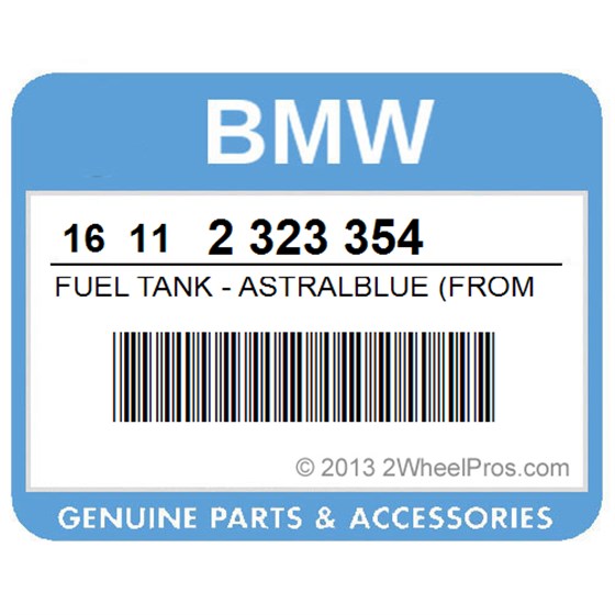 BMW 16112323354 Fuel Tank - Astralblue (From 01/93)