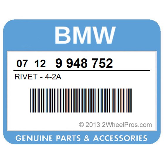 BMW 07129948752 Rivet - 4-2A