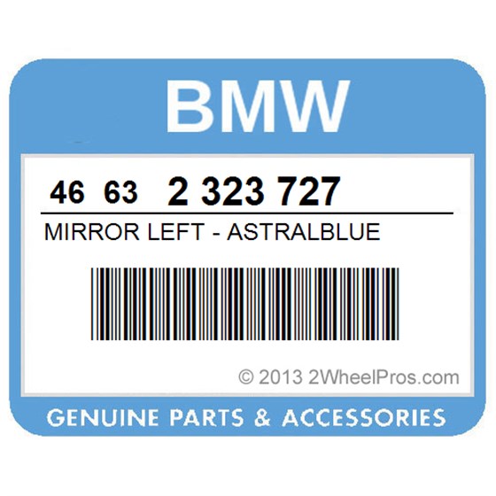 BMW 46632323727 Mirror Left - Astralblue