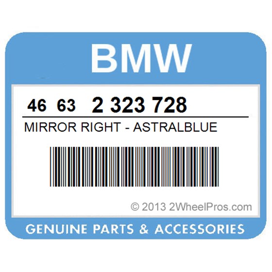 BMW 46632323728 Mirror Right - Astralblue